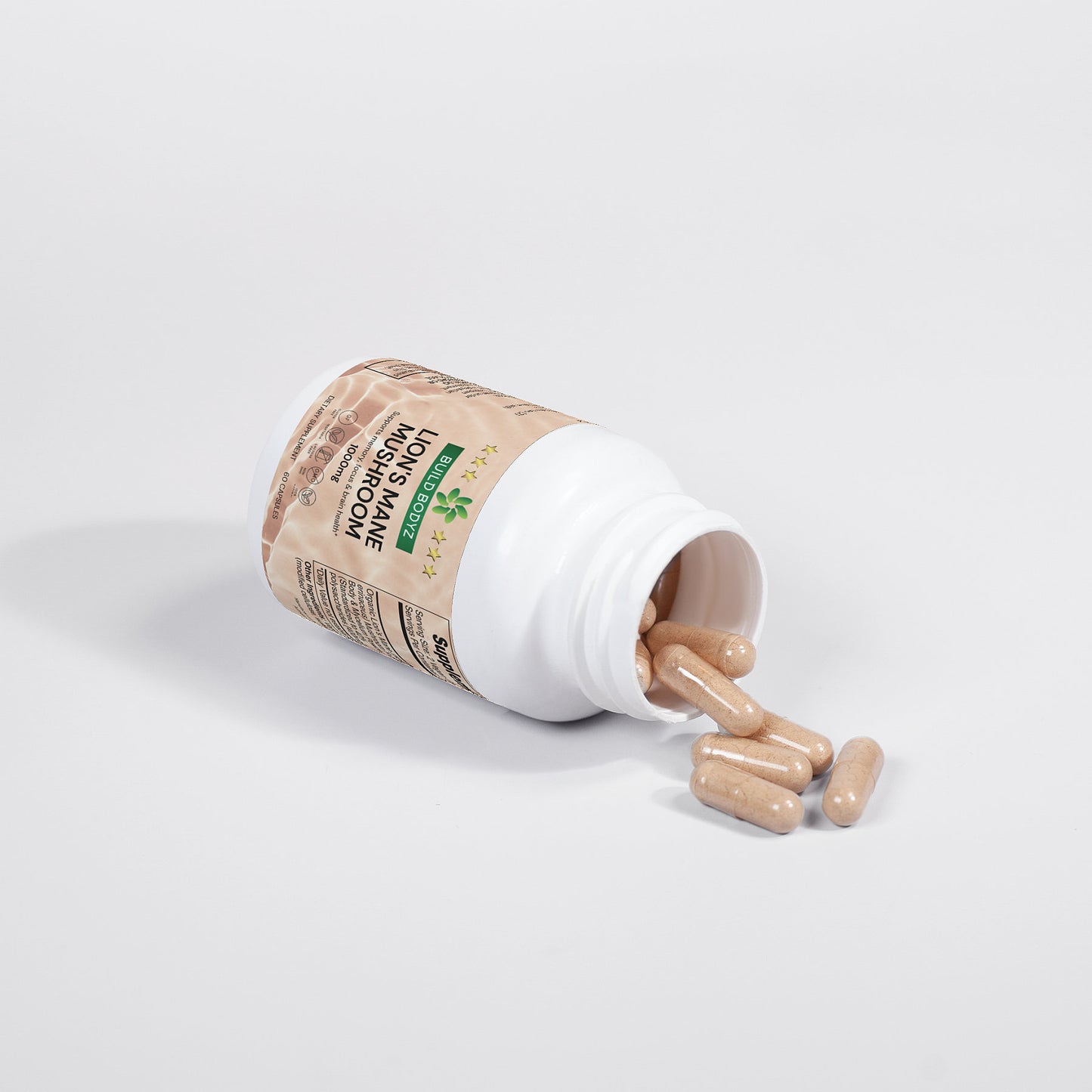 Organic Lions Mane Mushroom Supplement - Unlock Focus and Energy - 60 Vegan Capsules