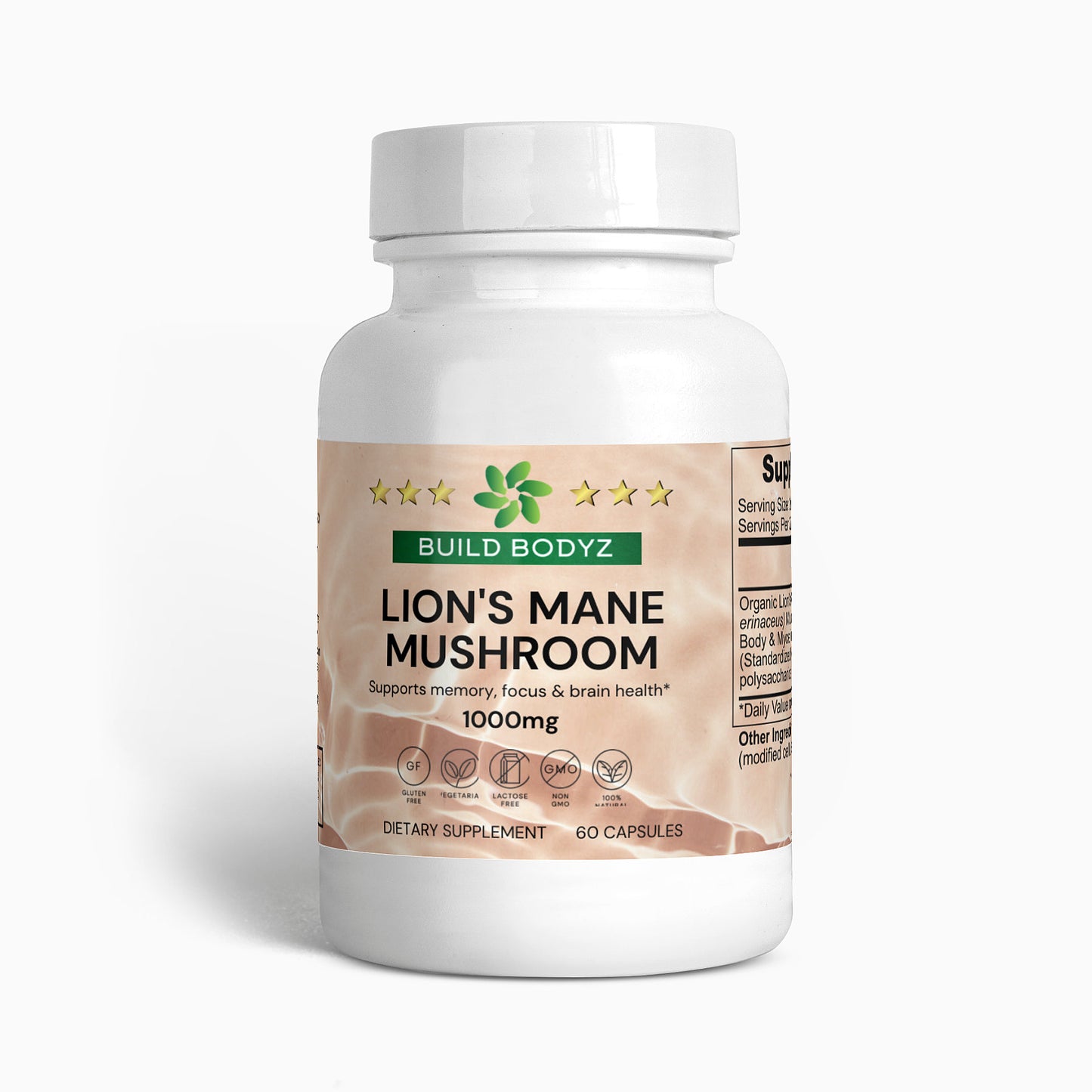 Organic Lions Mane Mushroom Supplement - Unlock Focus and Energy - 60 Vegan Capsules