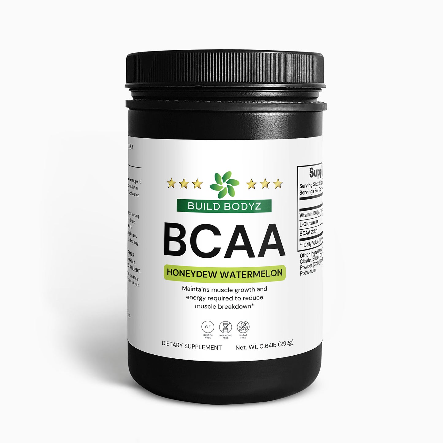 BCAA Post Workout Powder for Lean Muscle and Recovery (Honeydew/Watermelon) - Gluten-Free, Sugar-Free (292g)