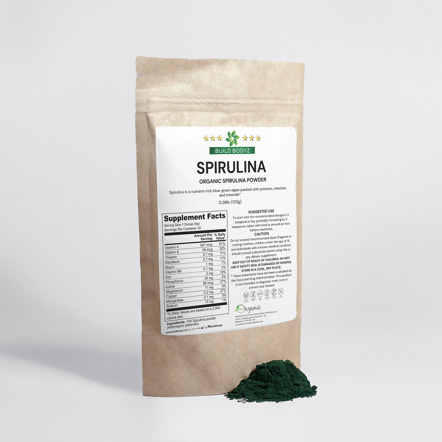 Organic Spirulina Powder - Nutrient-Rich Superfood for Vitality and Wellness