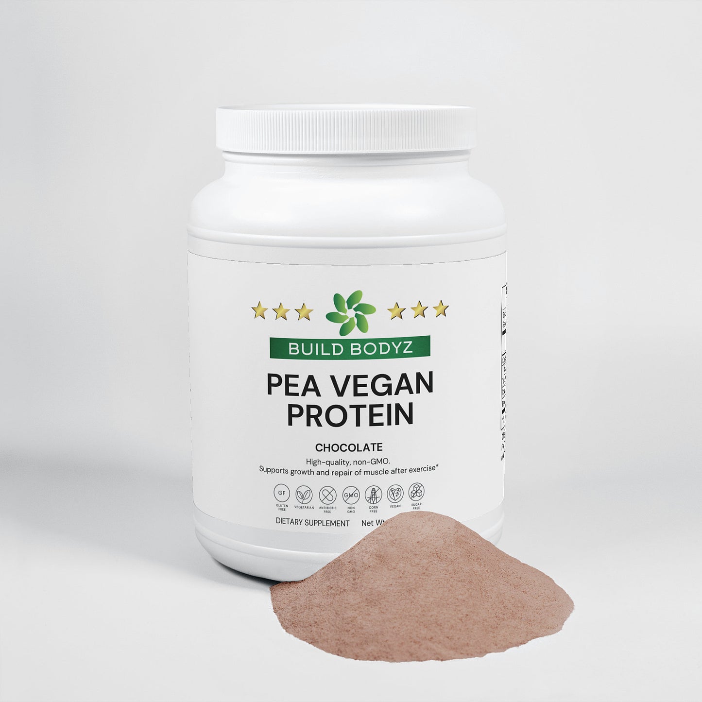 Vegan Pea Protein Powder with Dutch Cocoa - 22g Protein per Serving - 2lb (907g) - Gluten-Free, and Vegan-Friendly