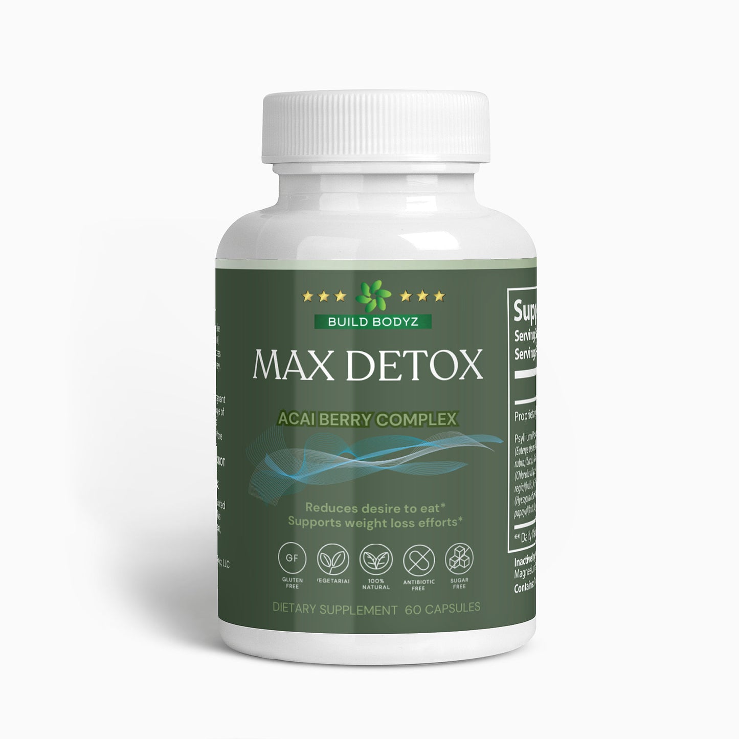 Max Detox Capsules (60) - Natural Liver Support and Toxin Cleanse for a Healthier You - (Acai detox)