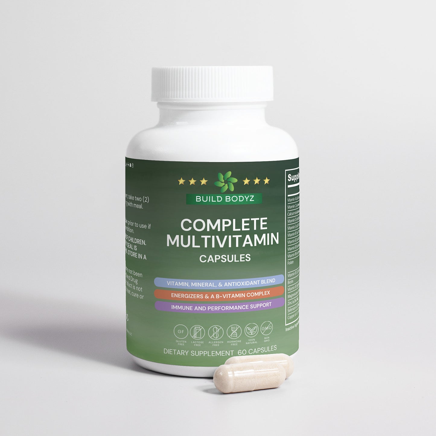 Complete Multivitamin with Immune Support and Antioxidants - 60 Capsules, Gluten-Free, Non-GMO