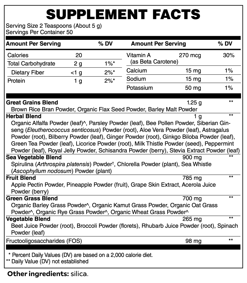 Ultra Cleanse Smoothie Greens: Organic Superfood Blend with B-Vitamins - 0.55lb (250g) - Vegetarian, and Lactose-Free