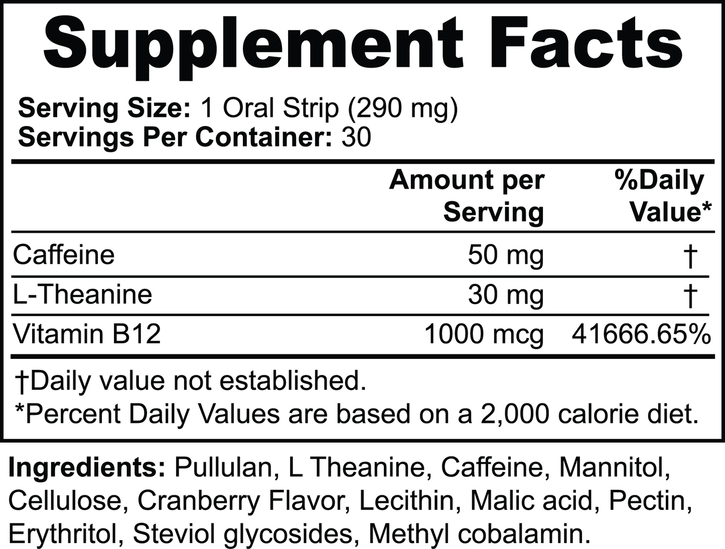 Natural Energy Oral Strips with Green Tea Caffeine and L-Theanine - Boost Focus and Endurance On-The-Go"