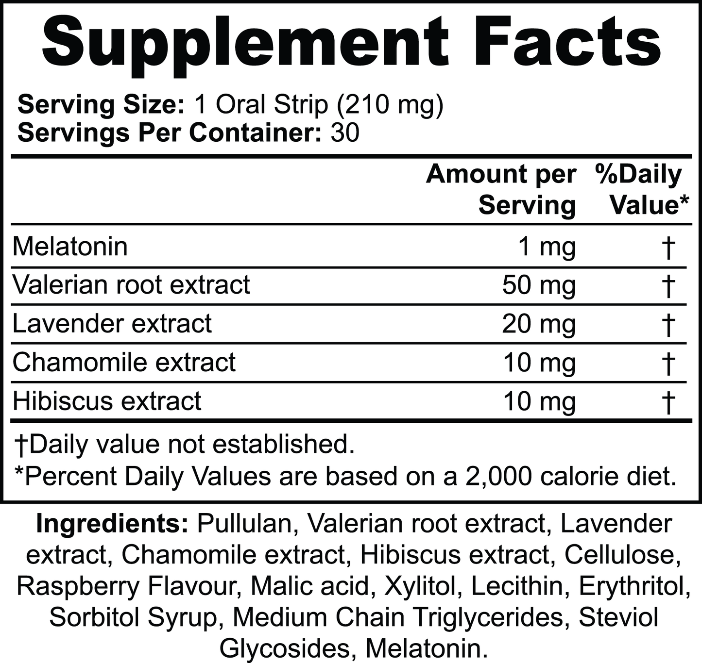 Natural Sleep Aid Oral Strips with Valerian and Melatonin - 30 Strips for Quality Sleep