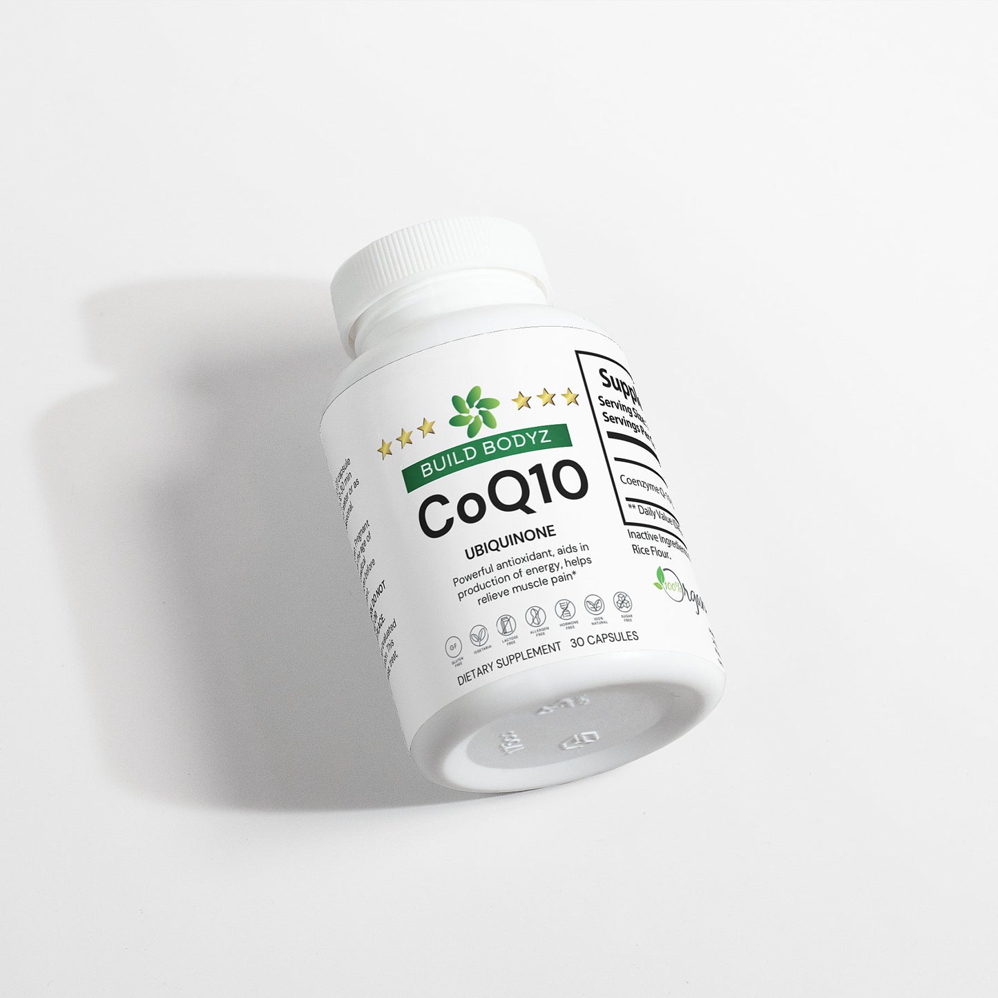 Natural CoQ10 Ubiquinone Supplement for Energy and Antioxidant Support - Vegan, Gluten-Free, and Allergen-Free
