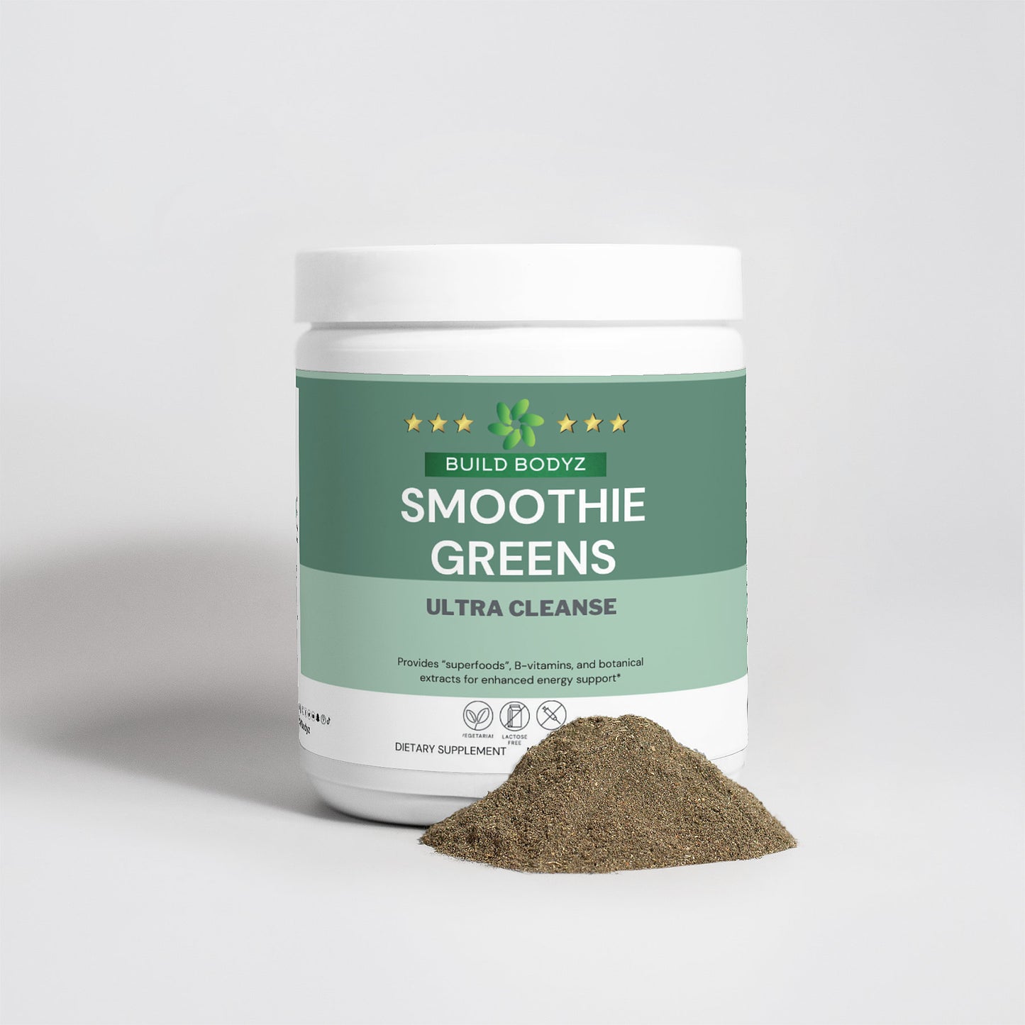 Ultra Cleanse Smoothie Greens: Organic Superfood Blend with B-Vitamins - 0.55lb (250g) - Vegetarian, and Lactose-Free