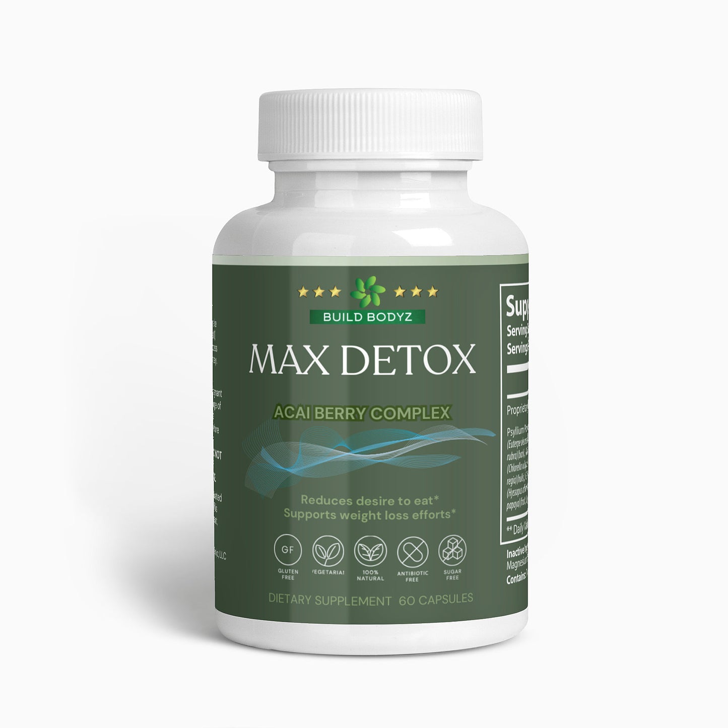 Max Detox Capsules (60) - Natural Liver Support and Toxin Cleanse for a Healthier You - (Acai detox)