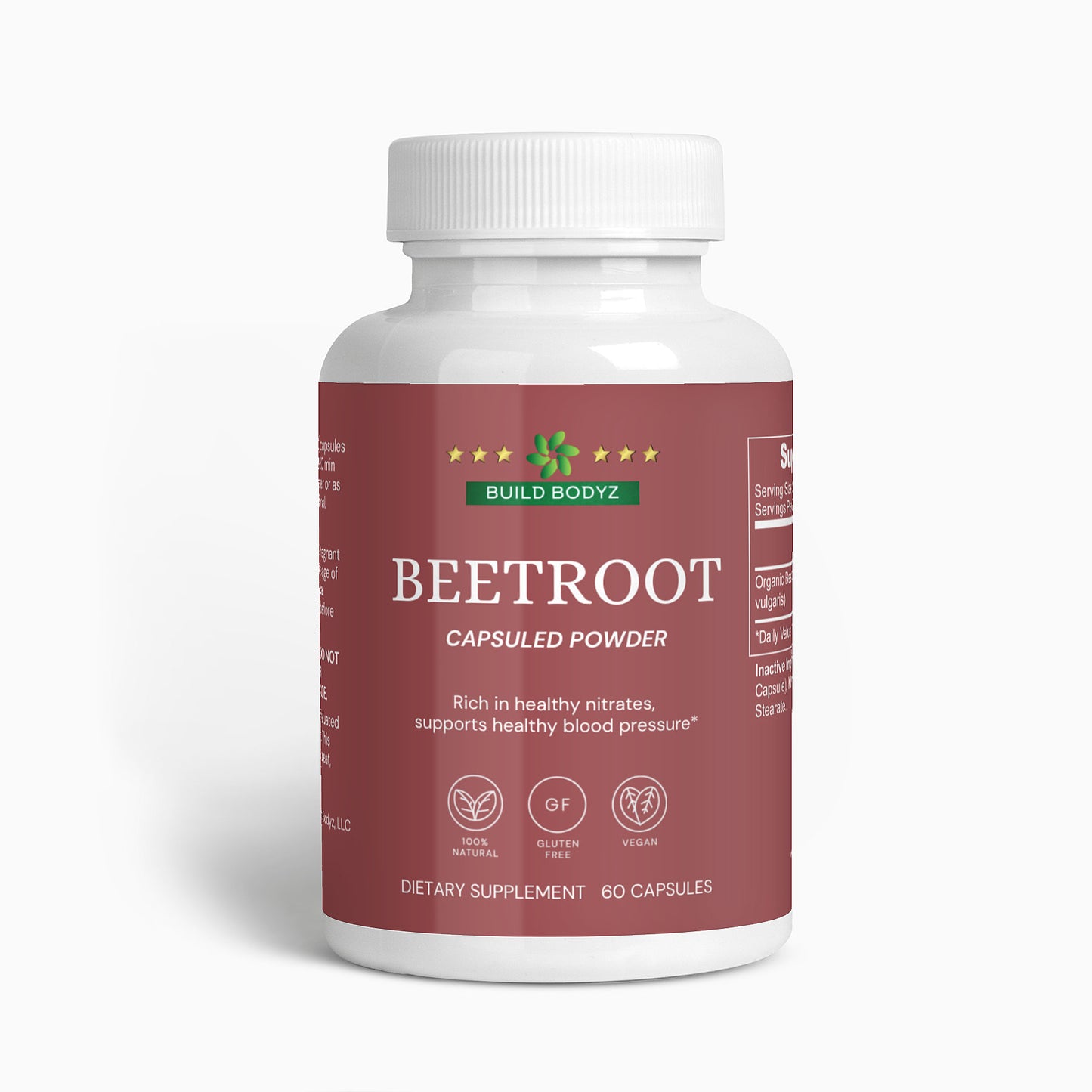 Organic Beetroot Capsules - Natural Nitric Oxide Booster with Antioxidants and Heart Health Benefits