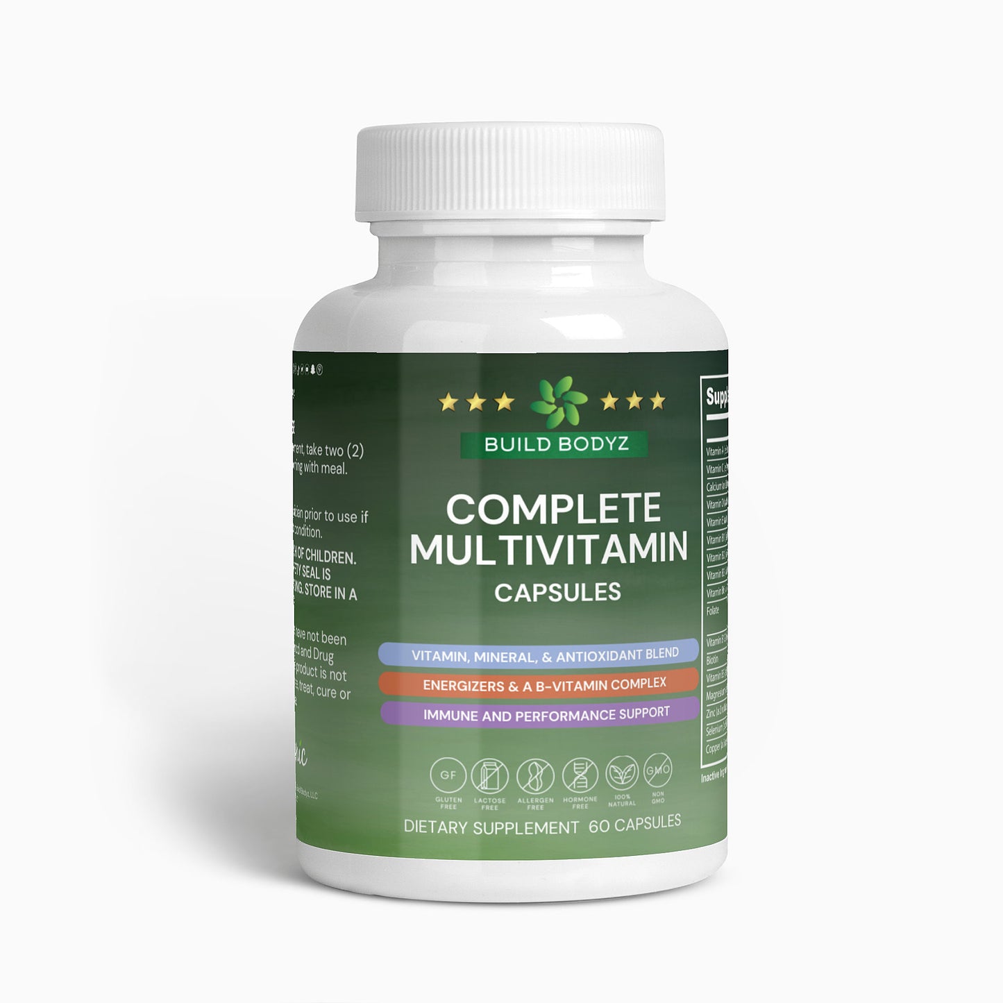 Complete Multivitamin with Immune Support and Antioxidants - 60 Capsules, Gluten-Free, Non-GMO
